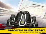 24V Electric Go Kart for Kids with Adjustable Seat for 6-12 Years, White T3398P422374
