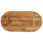 ZNTS Table Top 80x40x2.5 cm Oval Solid Wood Mango 370142