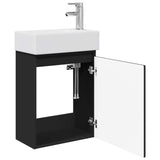 Bathroom Vanity Unit with Tap Black 45.5 x 25.5 x 84 cm 889492