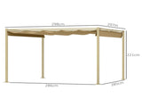 3 x 3m Retractable Roof Metal Pergola - Khaki T3398P323969