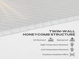 14 Pieces Polycarbonate Sheets, 121 x 61 x 0.4cm Twin-Wall Plastic Roofing Sheets, 10m Replacement T3398P315384
