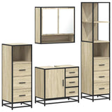 ZNTS 4 Piece Bathroom Furniture Set Sonoma Oak Engineered Wood 3301286