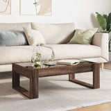 Coffee Table with Infinity LED Brown Oak 90x53x30 cm 847643