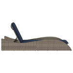 Sun Lounger with Cushion Grey 60x205x73 cm Poly Rattan 368284