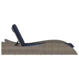 Sun Lounger with Cushion Grey 60x205x73 cm Poly Rattan 368284