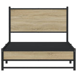 Metal Bed Frame without Mattress Sonoma Oak 100x200 cm 4007881
