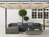 4-Seater Rattan Sofa Set Wicker Sectional Furniture Cushion Grey Garden T3398P315942