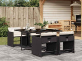Garden Dining Set Black and cream white 3211074
