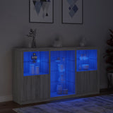 Sideboard with LED Lights Grey Sonoma 181.5x37x100 cm 3209182