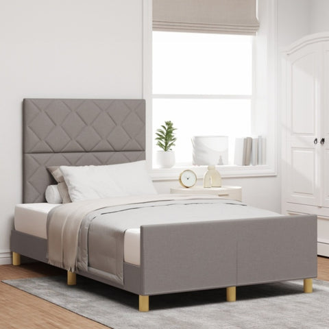 ZNTS Bed Frame in Taupe, 120x200 cm, Fabric 3344799