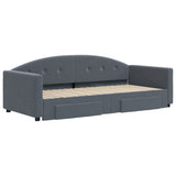 Daybed with Trundle&Drawers without Mattress Dark Grey 90x190 cm Single 3197396