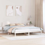 Bed Frame White 200 x 200 cm Solid Pine wood 872177