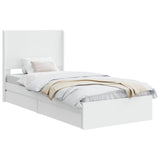 Bed Frame with Storage and Headboard White 90 x 200 cm 3414055