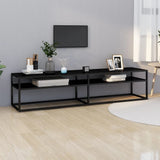 ZNTS TV Cabinet Black 180x40x40.5 cm Tempered Glass 331723