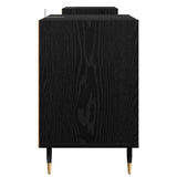 TV Cabinet Black Oak 160 x 35 x 55 cm Engineered Wood 882725