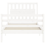 Bed Frame without Mattress White 100x200 cm Solid Wood 3194302