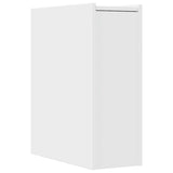 Narrow Bathroom Cupboard with Wheels White Engineered Wood 855286