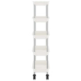 336332 5-Tier Kitchen Trolley White 42x29x128 cm Iron and ABS