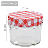 Glass Jam Jars with White and Red Lids 48 pcs 110 ml 50790
