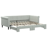 Daybed with Trundle without Mattress Light Grey 90x190 cm 3197861