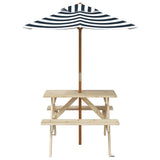 Picnic Table for 4 Kids with Umbrella Solid Wood Fir 3281614