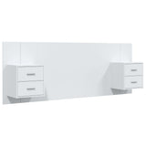 Bed Headboard with Cabinets White Engineered Wood 3115684