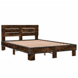 Bed Frame without Mattress Smoked Oak 135x190 cm Double 3280164