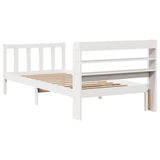 Bed Frame without Mattress White 90x200 cm Solid Wood Pine 3306575