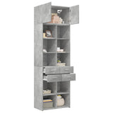 Storage Cabinet Concrete Grey 70x42.5x225 cm Engineered Wood 3281339