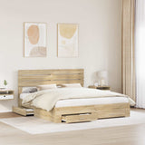 Bed Frame with Drawer with Headboard Manual Engineered Wood 3411616