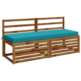 2-Piece Bench Cushions SOEST 2 pcs 100% Polyester Turquoise 950353
