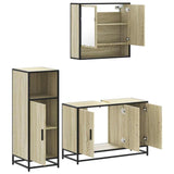 3 Piece Bathroom Furniture Set Sonoma Oak Engineered Wood 3300981