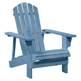 Adirondack Chair with Ottoman Blue Solid Wood Fir 4007242
