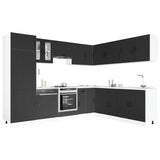 14 Piece Kitchen Cabinet Set Lucca Black Engineered Wood 3314982