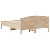 Bed Frame without Mattress 135x190 cm Double Solid Wood Pine 842606
