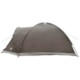 Cabin Tent with Roof Brown grey 6-Person Polyester and Steel 42029012