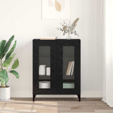 Sideboard Black Oak 69.5 x 34 x 90 cm Engineered Wood and Iron 880826