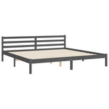 Bed Frame without Mattress Grey 200x200 cm Solid Wood 3194723