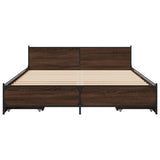 Bed Frame with Drawers without Mattress Brown Oak 150x200 cm King Size 3279931
