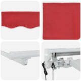 Retractable Awning Red 350 x 200 cm Polyester and Metal 3329746