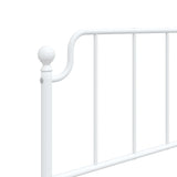 ZNTS Metal Bed Frame with Headboard White 90x200 cm 373929