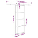 Sliding Door with Hardware Set 76x205 cm Tempered Glass&Aluminium 3333034