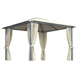 Gazebo with Curtain&LED String Lights 3x3 m Cream Aluminium 3070332