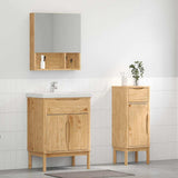 Bathroom Furniture Set FLORO 2 pcs Wax Brown Solid Pine Wood 3385879