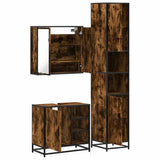 3 Piece Bathroom Furniture Set Smoked Oak Engineered Wood 3301087