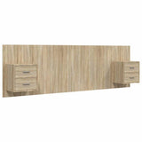 Bed Headboard with Cabinets Sonoma Oak Engineered Wood 3115710