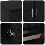 Highboard with Shelf Black oak 80 x 39 x 178 cm Engineered wood 3365572