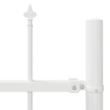 ZNTS Garden Fence with Spear Top - White, 6.8 x 1 m, Steel 3334080