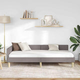 Corner Bed Frame with Headboard Taupe 80 x 200 cm Fabric 42016106