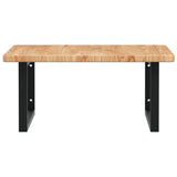 Basin Shelf Wall Mounted Steel and Solid Wood Oak 3302477